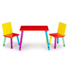 Detský stôl so stoličkami ECO TOYS - farebný Preview