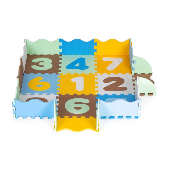 Penová podložka puzzle 25 kusov iPLAY- hnedá/žltá