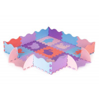 Penová podložka puzzle 25 kusov iPLAY - fialová/ružová 