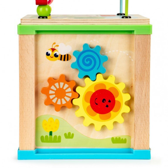 Drevená edukačná kocka s magnetickou tabuľou na kreslenie ECO TOYS