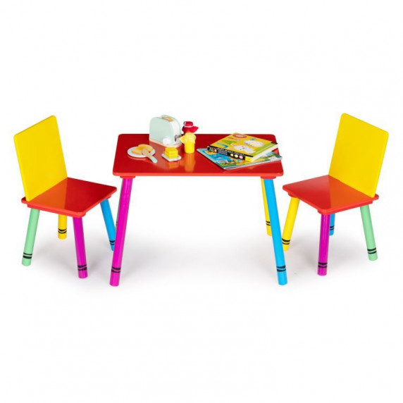 Detský stôl so stoličkami ECO TOYS - farebný
