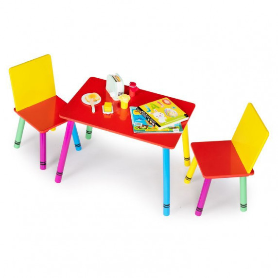 Detský stôl so stoličkami ECO TOYS - farebný