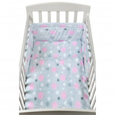 Detské posteľné obliečky 3-dielne 90 x 120 cm NEW BABY - obláčiky ružové Preview