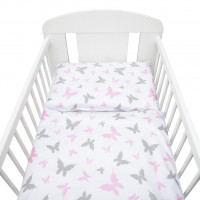 Detské posteľné obliečky 2-dielne 90 x 120 cm NEW BABY - biele motýle 