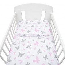 Detské posteľné obliečky 2-dielne 90 x 120 cm NEW BABY - biele motýle Preview