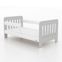 Detská posteľ so zábranou 140 x 70 cm New Baby ERIK - biela/sivá 