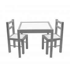 New Baby PRIMA detský drevený stôl so stoličkami - Sivý Preview