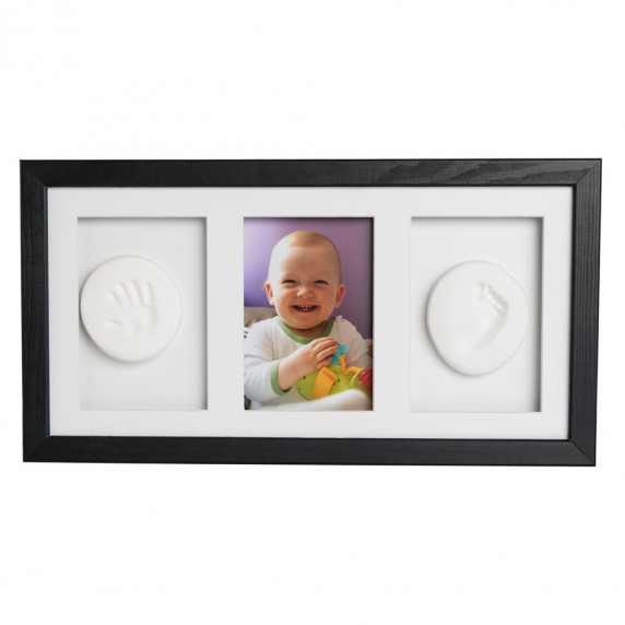 Trojitý fotorámik s odtlačkom Baby HandPrint- Čierny