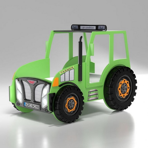 Detská postieľka Traktor Farmer Inlea4Fun - zelená