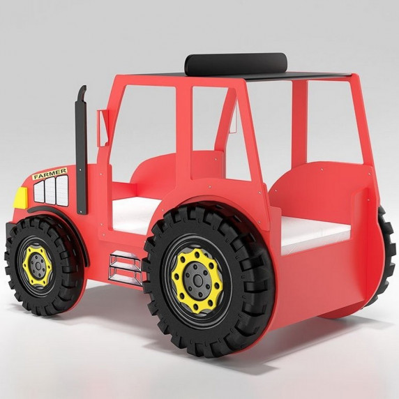 Detská postieľka Traktor Farmer Inlea4Fun - červená