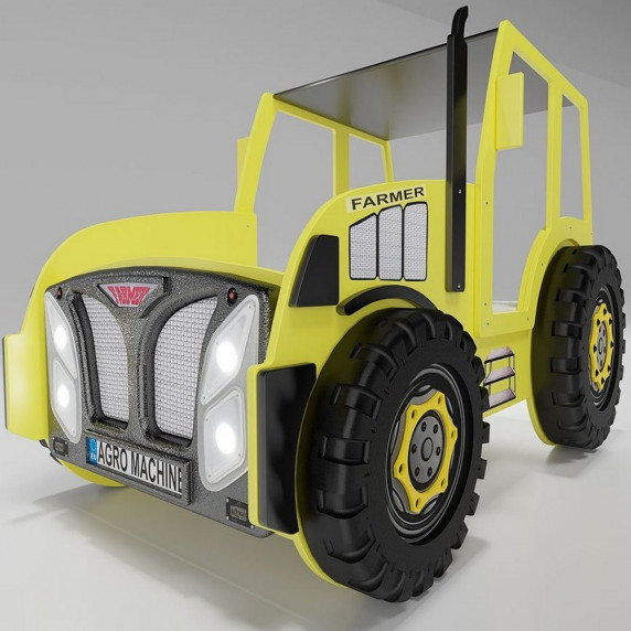 Detská postieľka Traktor Farmer Inlea4Fun - žltá