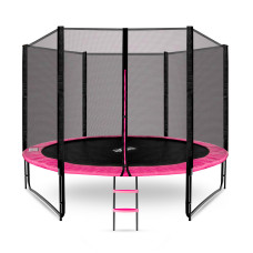 Trampolína 305 cm s vonkajšou ochrannou sieťou a schodíkmi AGA SPORT PRO MRP1010PINK - ružová Preview