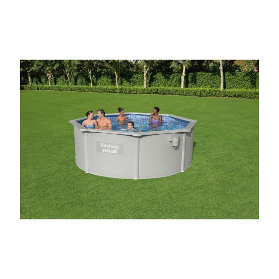 Rodinný oceľový bazén 460 x 120 cm + piesková filtrácia a schodíky BESTWAY Hydrium 56384