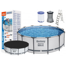 Bazén s konštrukciou 396 x 122 cm BESTWAY 5618W Steel Pro Max + kartušová filtrácia a schodíky Preview
