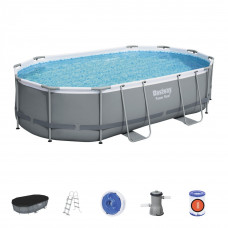 Oválny bazén s kovovým rámom a príslušenstvom 488 x 305 x 107 cm BESTWAY Sanremo Preview