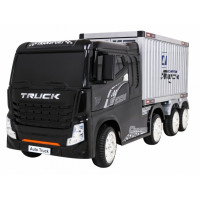 Elektrický kamión s prívesom a kontajnerom Inlea4Fun - čierny 