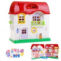 Detský rozkladací domček s nábytkom Inlea4Fun HAPPY FAMILY 