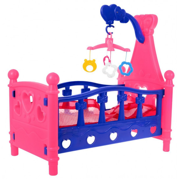 Postieľka pre bábiky Inlea4Fun SLEEPING BED - ružová