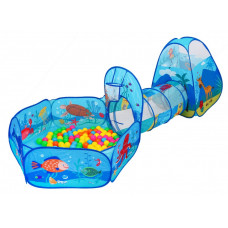 Detský hrací stan so spojovacím tunelom, suchým bazénom a loptičkami Inlea4Fun TENT INTERESTING Preview