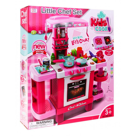Detská kuchynka so svetelnými a zvukovými efektmi a doplnkami Inlea4Fun KIDS COOK - ružová
