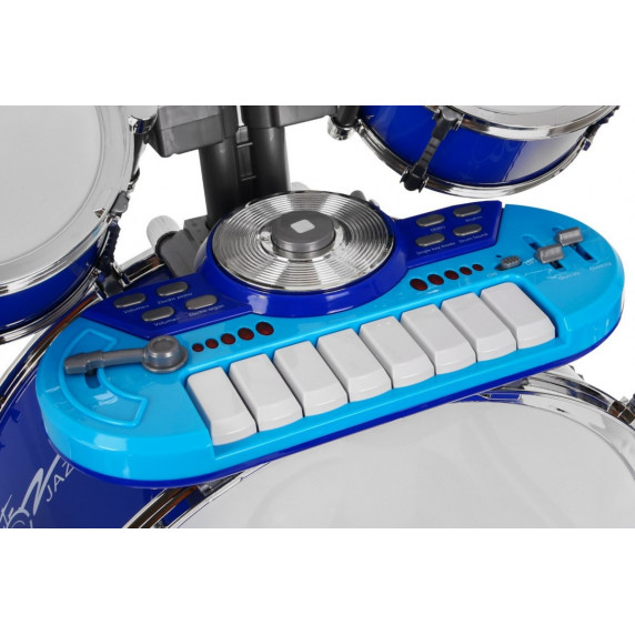 Detské bicie s klávesnicou Inlea4Fun JAZZ DRUM  - modré