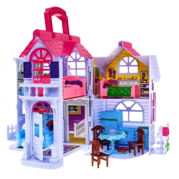 Detský rozkladací domček s nábytkom a bábikami Inlea4Fun MY SWEET HOME