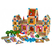 Drevená stavebnica 268 kusov BEILALUNA - domček pre bábiky 