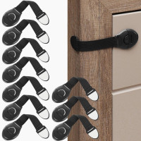 Ochrana skrinky, zámok zásuvky, západka dverí 10 ks ISO 8535 - čierna 