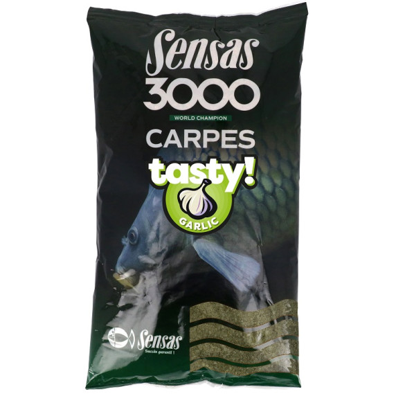 Krmítková zmes 3000 Carp Tasty Garlic 1 kg Sensas 40722 - cesnak