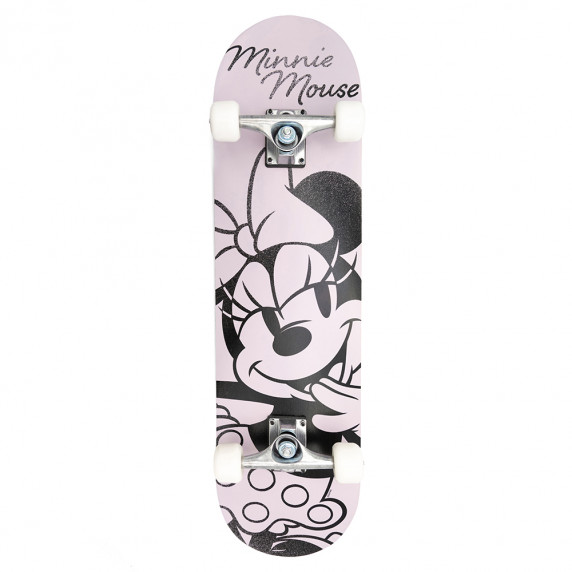 Drevený skateboard 79 x 20 x 10 cm DISNEY Minnie Mouse - sivý