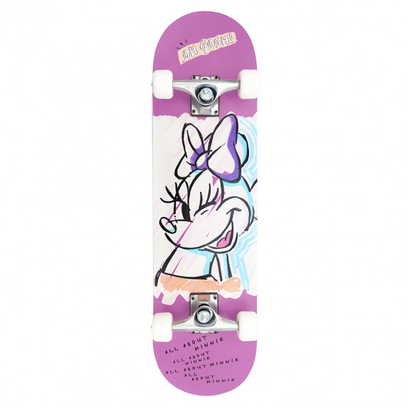 Drevený skateboard 79 x 20 x 10 cm DISNEY Minnie Mouse - ružový