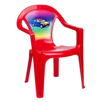 Umelohmotná stolička pre deti s motívom STAR PLUS - červená 