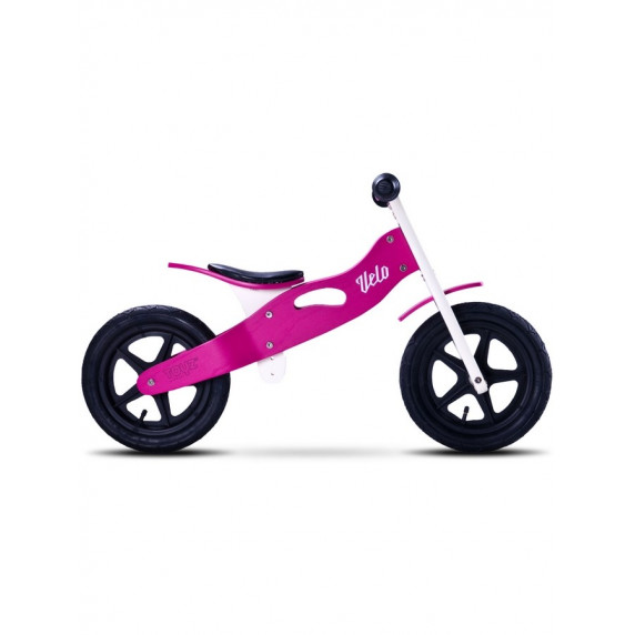 Detské drevené cykloodrážadlo Toyz Velo 12" - fialovo-čierne